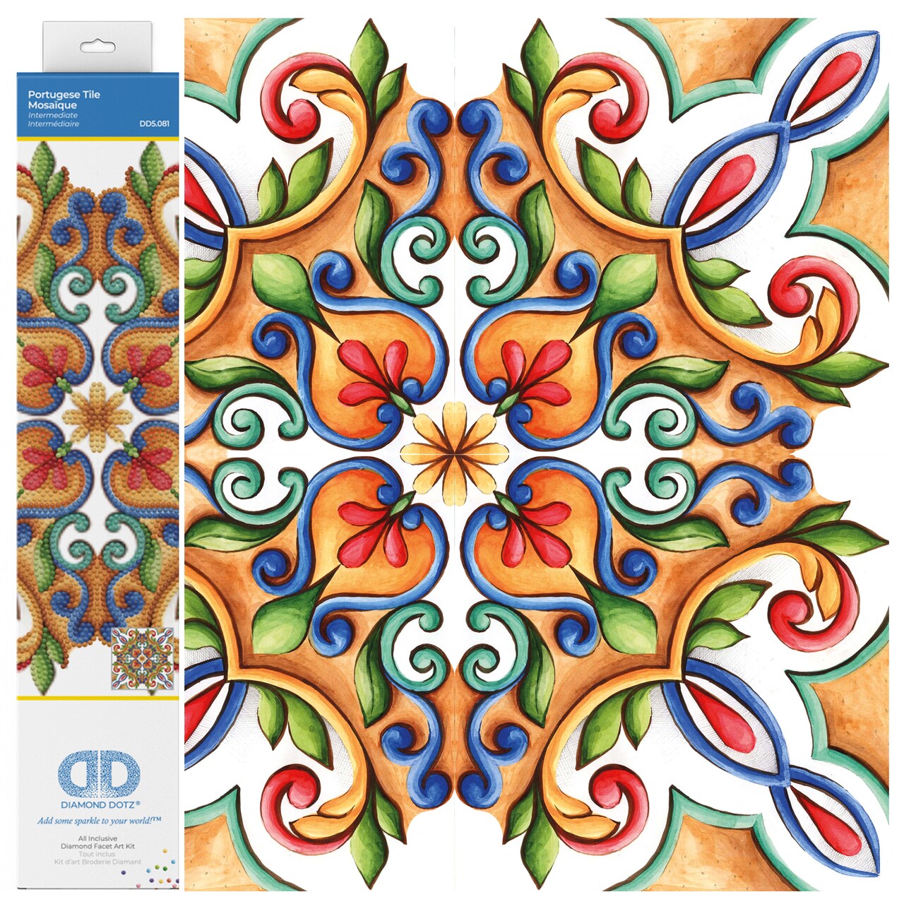 Diamond Dotz Portugese Tile Diamond Painting Kits for Adults - Diamond Art Kits a Relaxing Creative Craft Kit with Dotz Gems 12x12